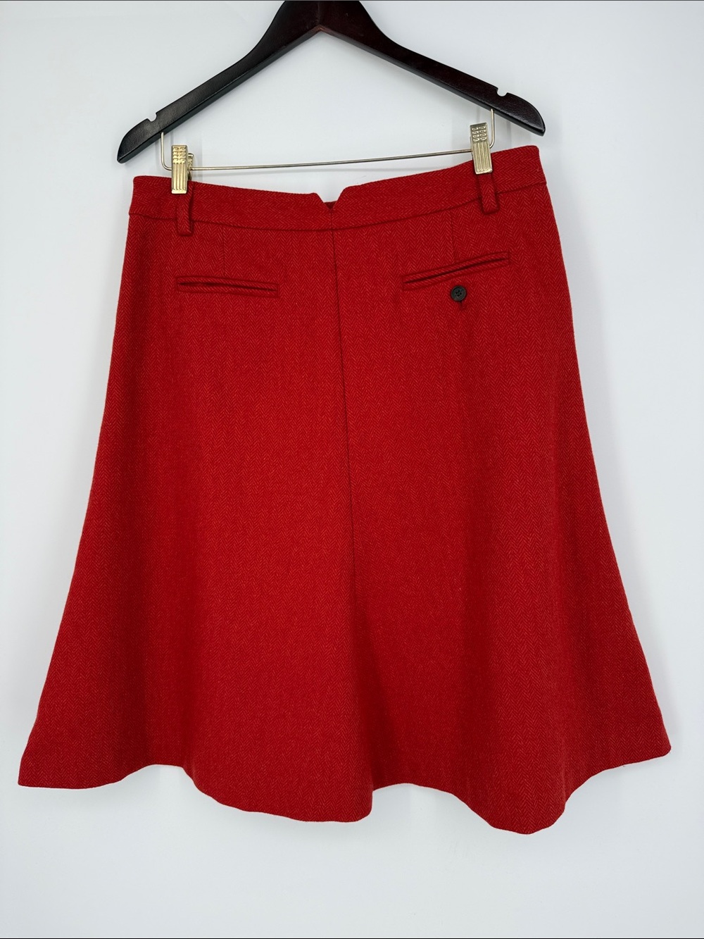 J. Crew Red Orange Herringbone A-Line Skirt size 10 Feminine - Picture 2 of 11
